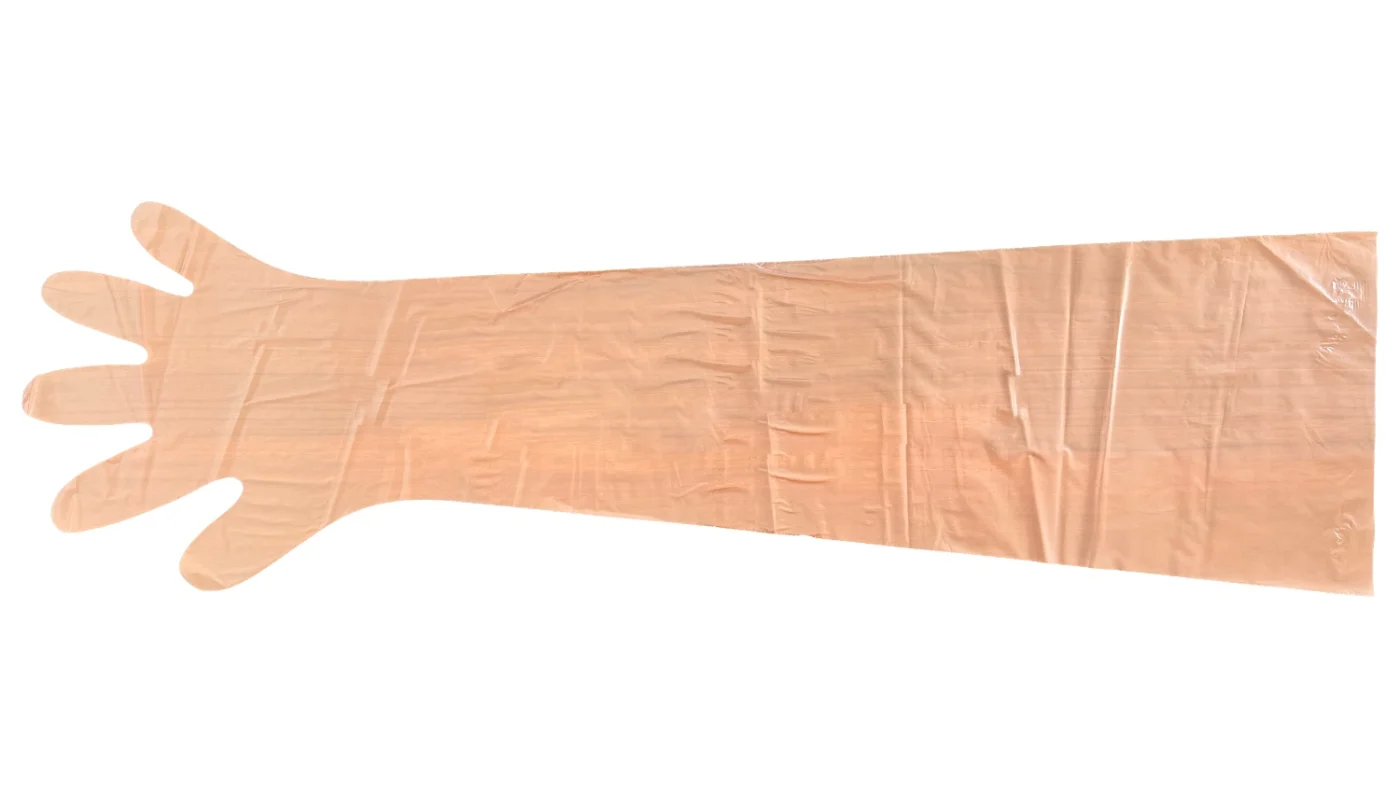 Orange Long-Arm Gloves for Animals